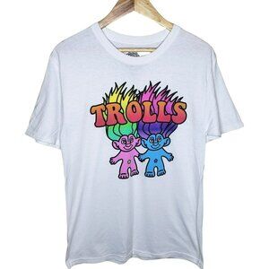 WOMENS Good Luck Trolls Tee T Shirt Retro Neon 90s Size Medium 60th Anniversary